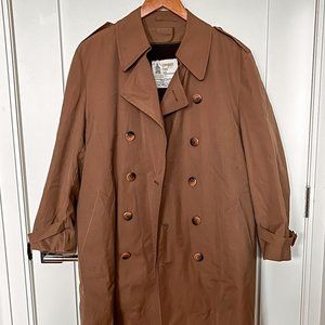 Vintage Classic London Fog Double Breasted Trench Coat with Removable Lining